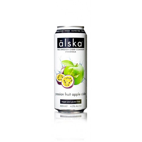 Сидр фруктовый ALSKA Passion Fruit, в упаковке 24шт × 0.5л.