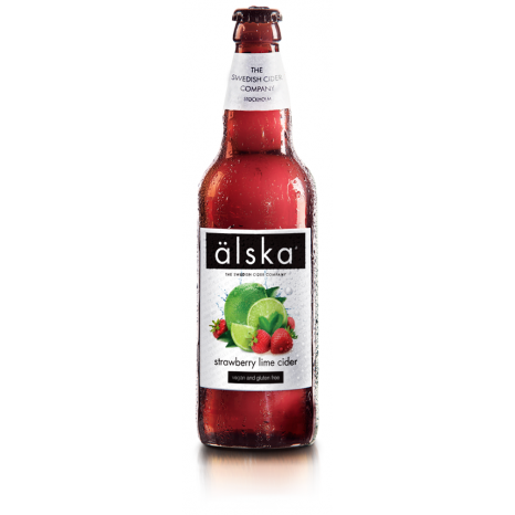 Сидр фруктовый ALSKA Strawberry & lime fruit, в ящике 12шт × 0.5л.
