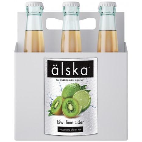 Сидр фруктовый ALSKA Kiwi & Lime fruit, в ящике 12шт × 0.5л.