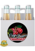 Сидр яблочный Custom Brewery с вишней, полусладкий в упаковке 20шт × 0.5л.