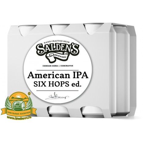 Пиво American IPA Six Hops, светлое, нефильтрованное в банке 0.5 л.
