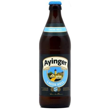 Пиво Ayinger Lager Hell светлое, фильтрованное в бутылке 0,5 л.