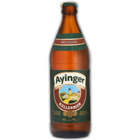 Пиво Ayinger Kellerbier светлое, нефильтрованное в бутылке 0,5 л.