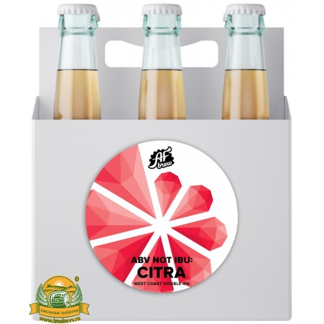 Пиво ABV Not IBU: Citra, светлое, нефильтрованное в упаковке 20шт × 0.33л.