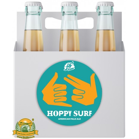 Пиво Hoppy Surf Ale, светлое, нефильтрованное в упаковке 20шт × 0.5л.
