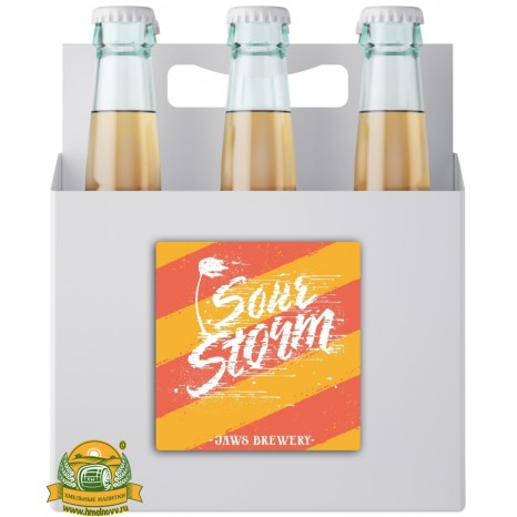 Пиво Sour Storm: Апельсин/Маракуйя/Мелисса, светлое, нефильтрованное в упаковке 20шт × 0.5л.