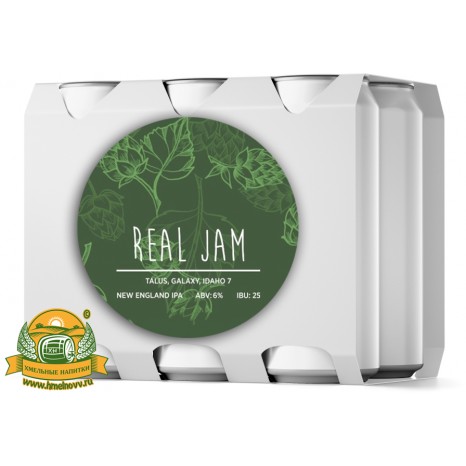 Пиво Real Jam, светлое, нефильтрованное в упаковке 20шт × 0.5л.