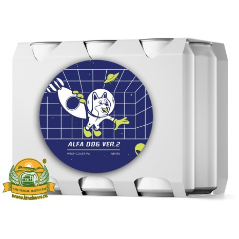 Пиво Alpha Dog Ver.2, светлое, нефильтрованное в упаковке 20шт × 0.5л.