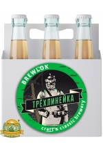 Пиво Трехлинейка, темное, нефильтрованное в упаковке 12шт × 0.5л.