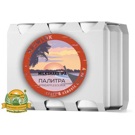 Пиво Palitra #1 Pineapple & Guava, светлое, нефильтрованное в упаковке 12шт × 0.5л.