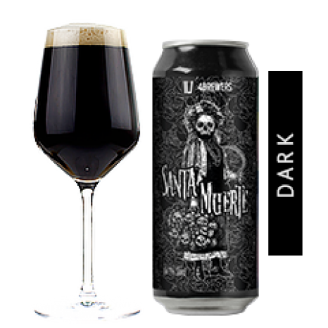 Пиво Santa Muerte, темное, нефильтрованное в упаковке 12шт × 0.5л.