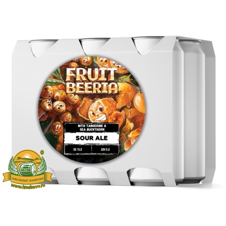 Пиво FruitBeeria, светлое, нефильтрованное в упаковке 12шт × 0.5л.