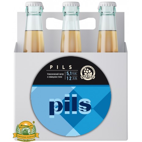 Пиво Pils, светлое, нефильтрованное в упаковке 12шт × 0.5л.