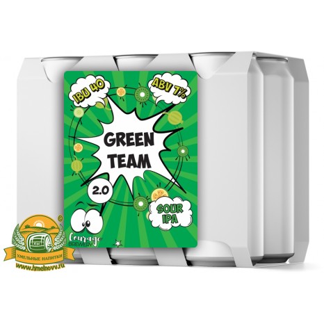 Пиво Green Team, светлое, нефильтрованное в упаковке 20шт × 0.5л.