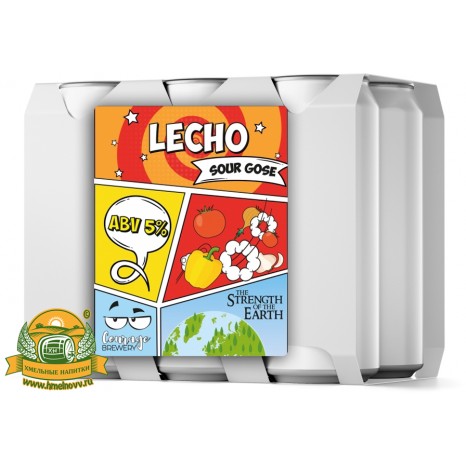 Пиво Lecho, светлое, нефильтрованное в упаковке 20шт × 0.5л.