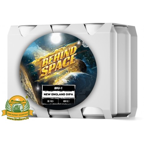 Пиво Behind Space, светлое, нефильтрованное в упаковке 12шт × 0.5л.