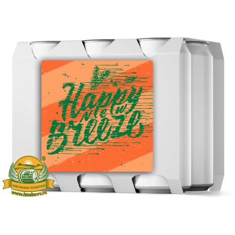 Пиво Happy New Breeze, светлое, нефильтрованное в упаковке 12шт × 0.45л.