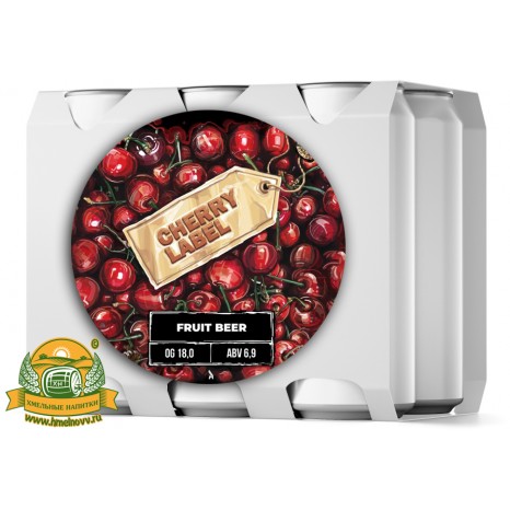 Пиво Cherry Label, светлое, нефильтрованное в упаковке 12шт × 0.5л.