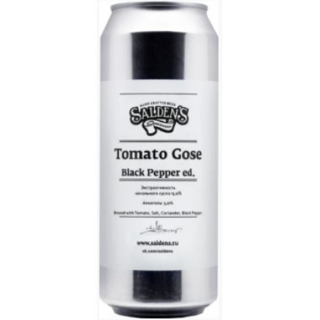 Пиво Tomato Gose Black Pepper, светлое, нефильтрованное в банке 0.5л.