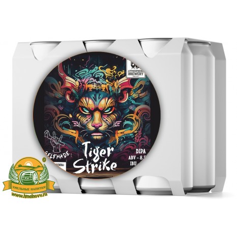 Пиво Tiger Strike, светлое, нефильтрованное в упаковке 20шт × 0.5л.