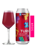 Пиво Turn [Pomegranate+Cranberry], светлое, нефильтрованное в упаковке 12шт × 0.5л.